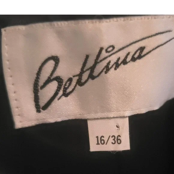 Bettina Vintage Black Genuine Leather Midi Skirt Elastic Waist Womens M US 8